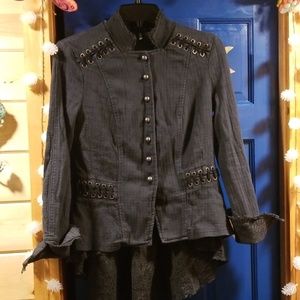 Free People Military Lacy Peplum Jacket Size S/P